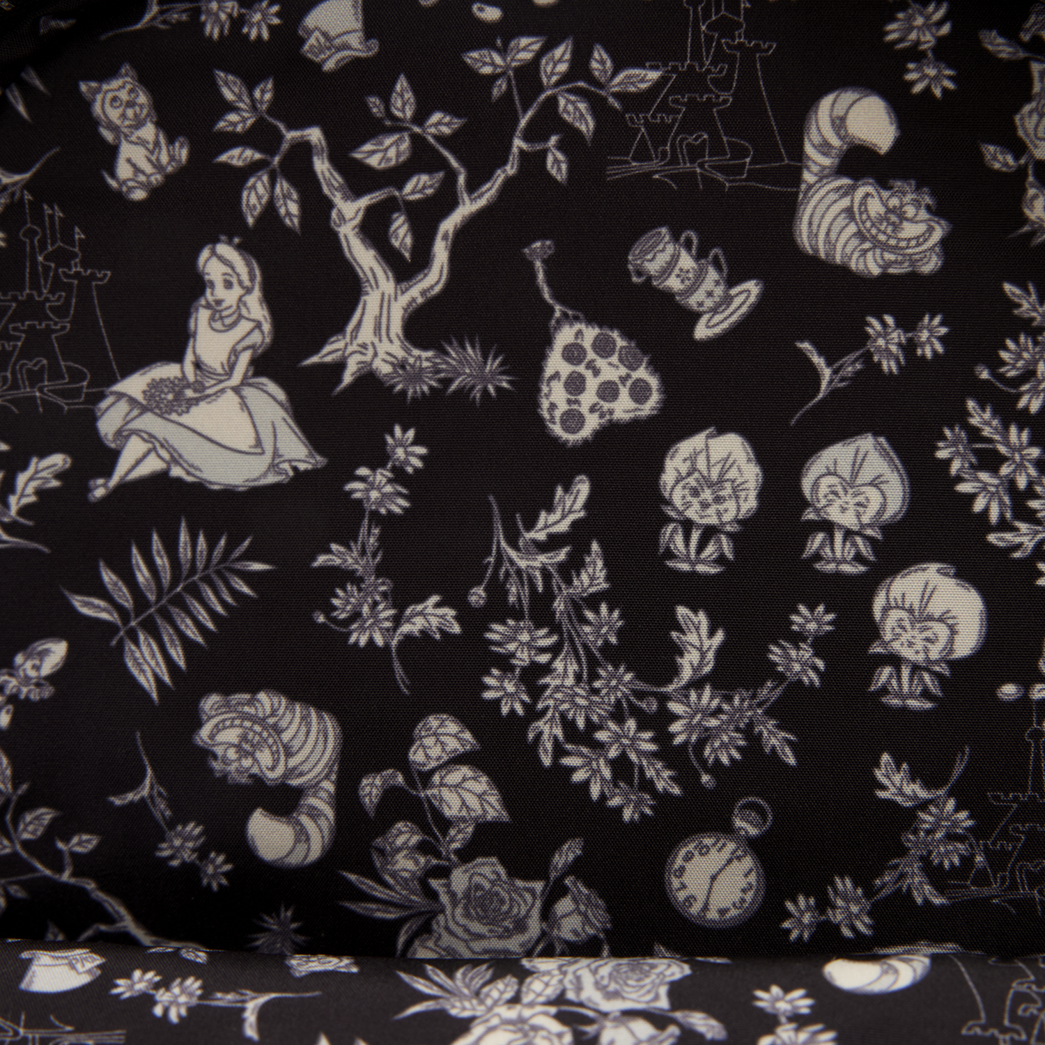 black floral mini backpack Alice in Wonderland Floral Mini Backpack