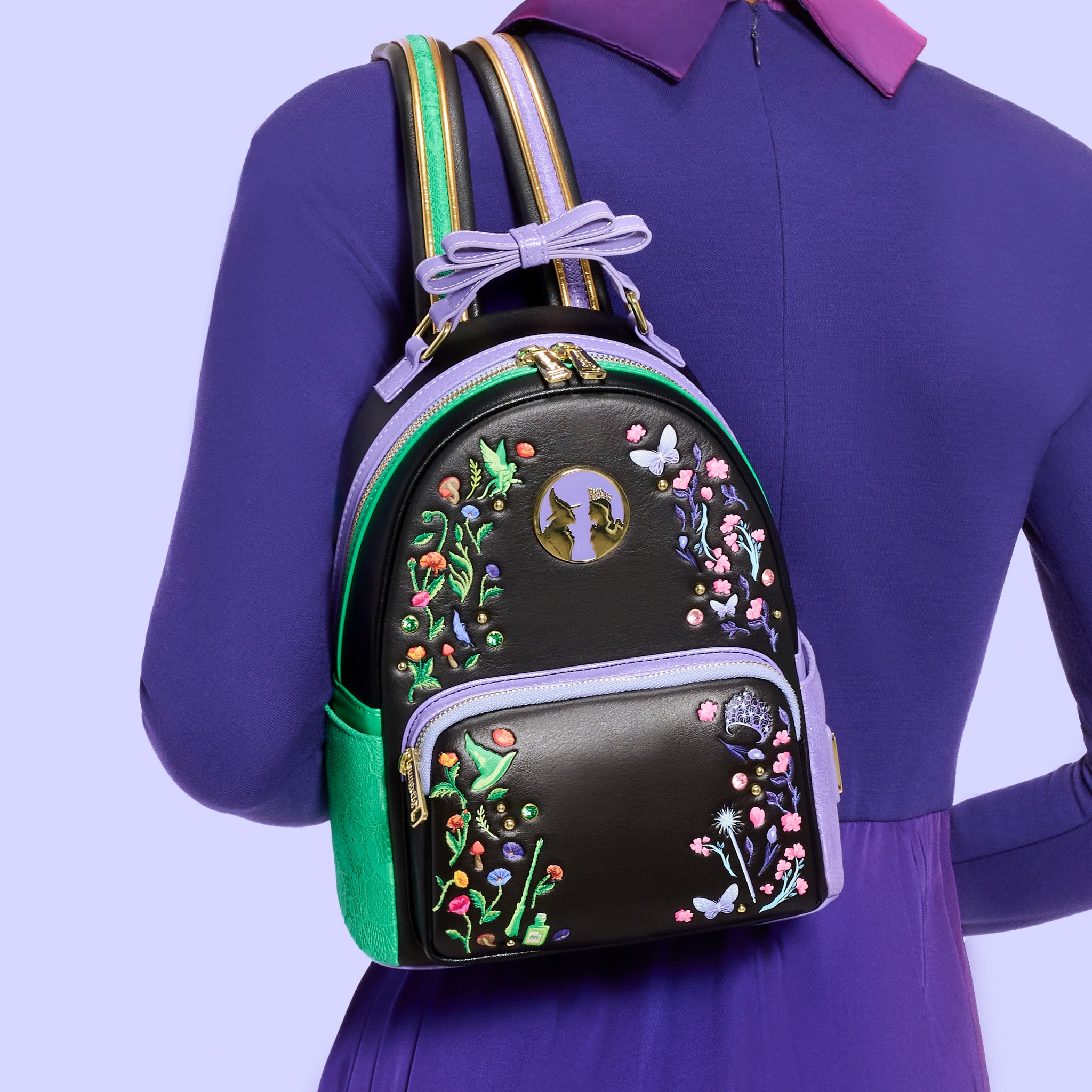 Loungefly Wicked Glinda & Elphaba Floral and Lace Mini Backpack