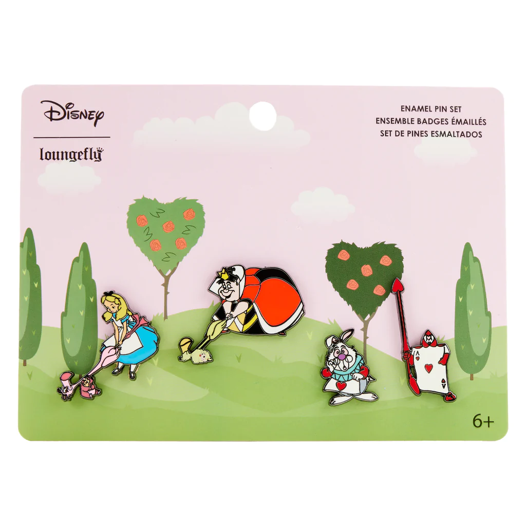 Loungefly Disney Alice In Wonderland Croquet 4 Piece Pin Set