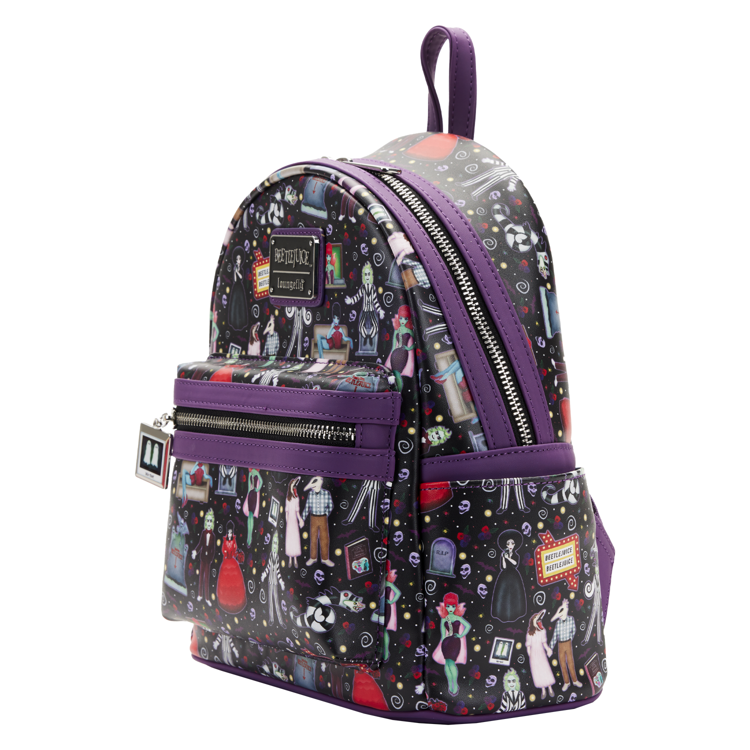 Loungefly Beetlejuice Icons All-Over-Print Mini Backpack