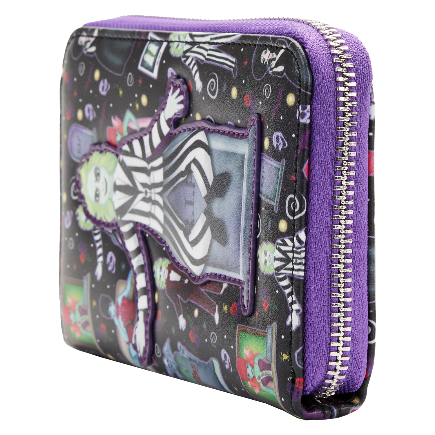 Loungefly Beetlejuice Icons All-Over-Print Ziparound Wallet