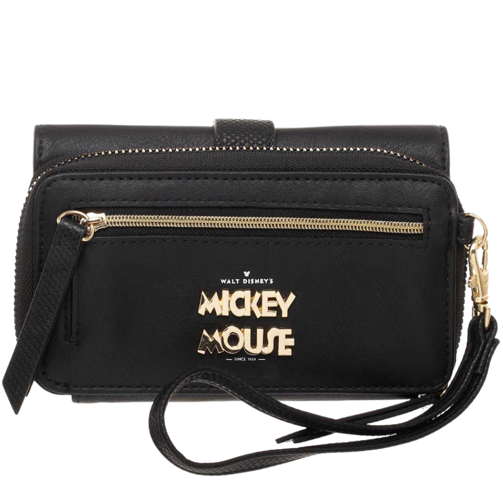 Disney Mickey Mouse Gold Metal Charm Wristlet Wallet