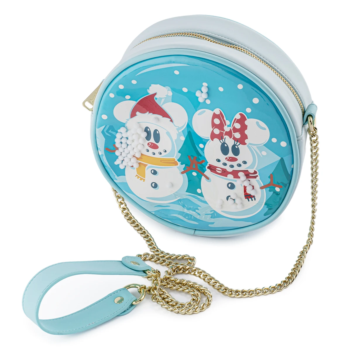 Loungefly Disney Snowman Mickey Minnie Snow Globe Crossbody