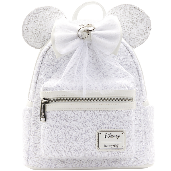 Loungefly Disney Minnie Sequin Wedding Mini Backpack  display picture 3
