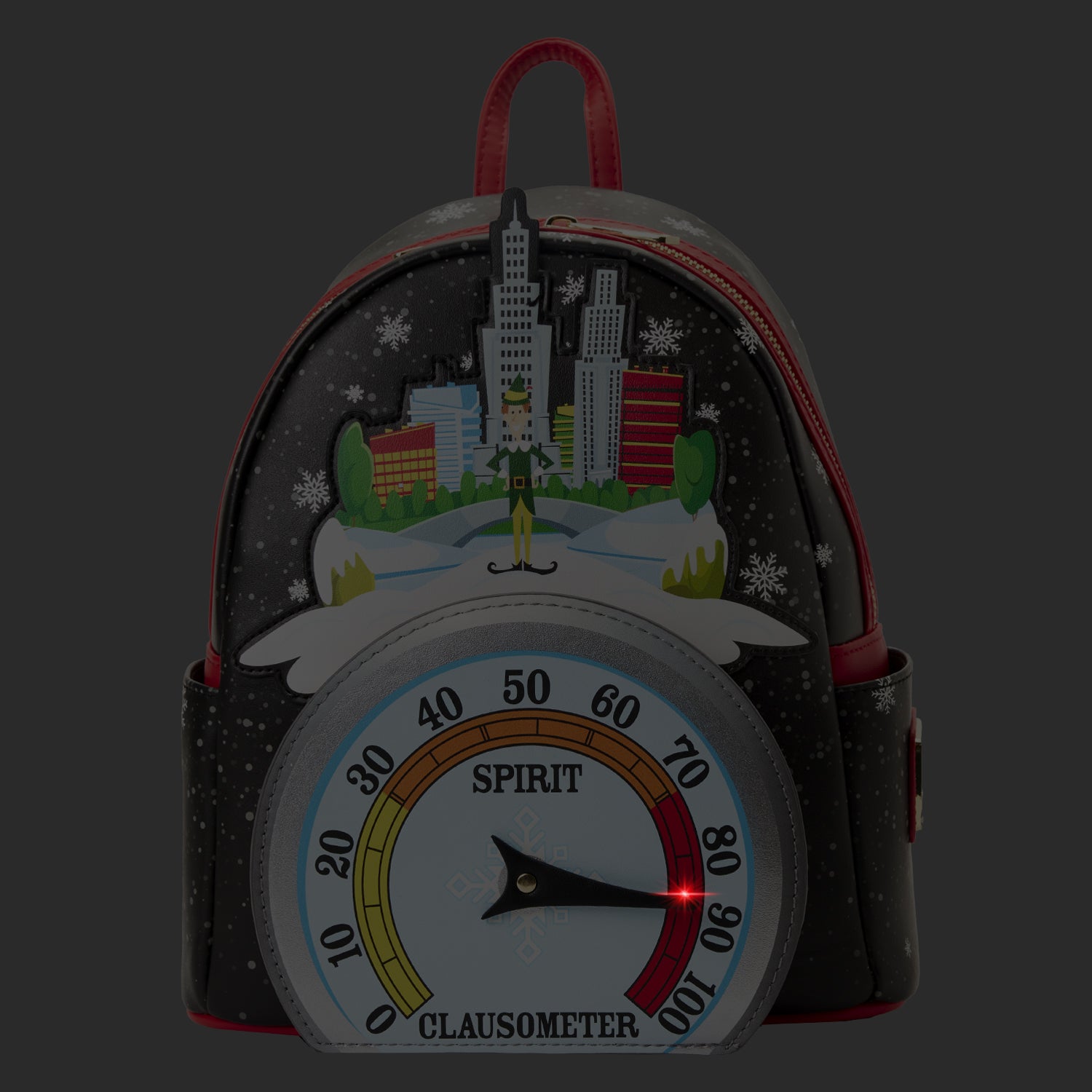 elf mini backpack Elf: Clausometer Light Up Loungefly Mini Backpack