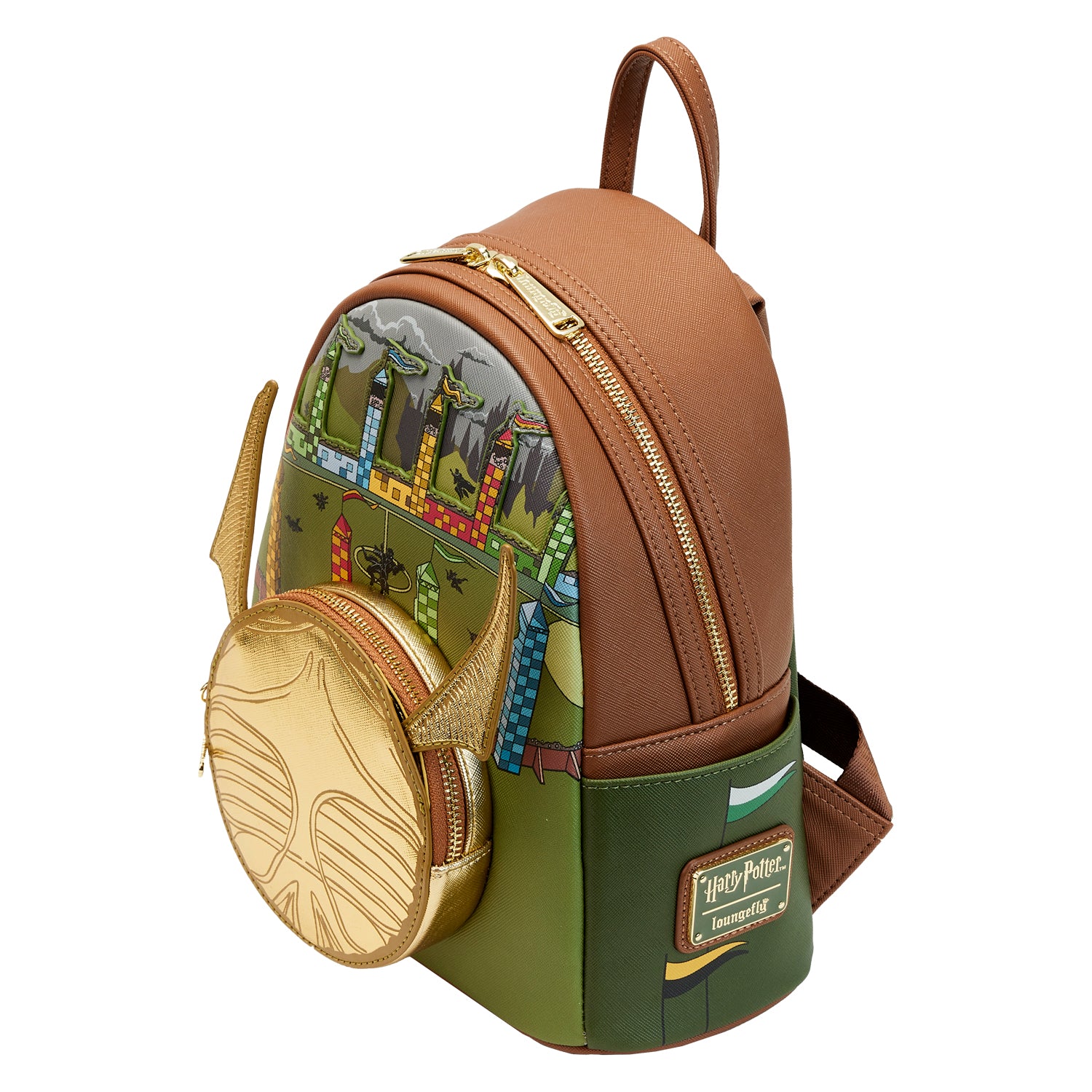 harry potter navy & gold quidditch mini backpack Harry Potter: Golden Snitch Loungefly Mini Backpack