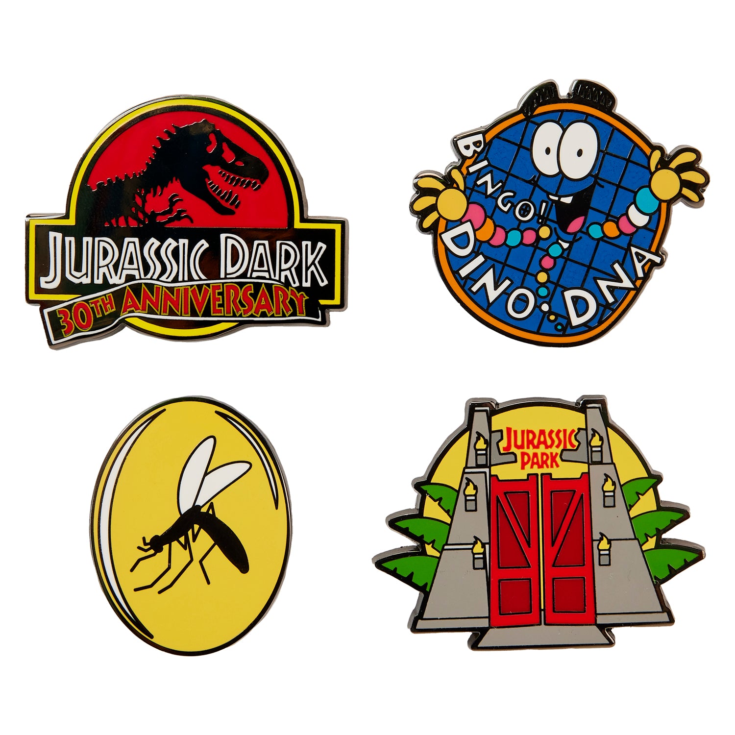 Loungefly Jurassic Park 30th Anniversary 4pc Pin Set