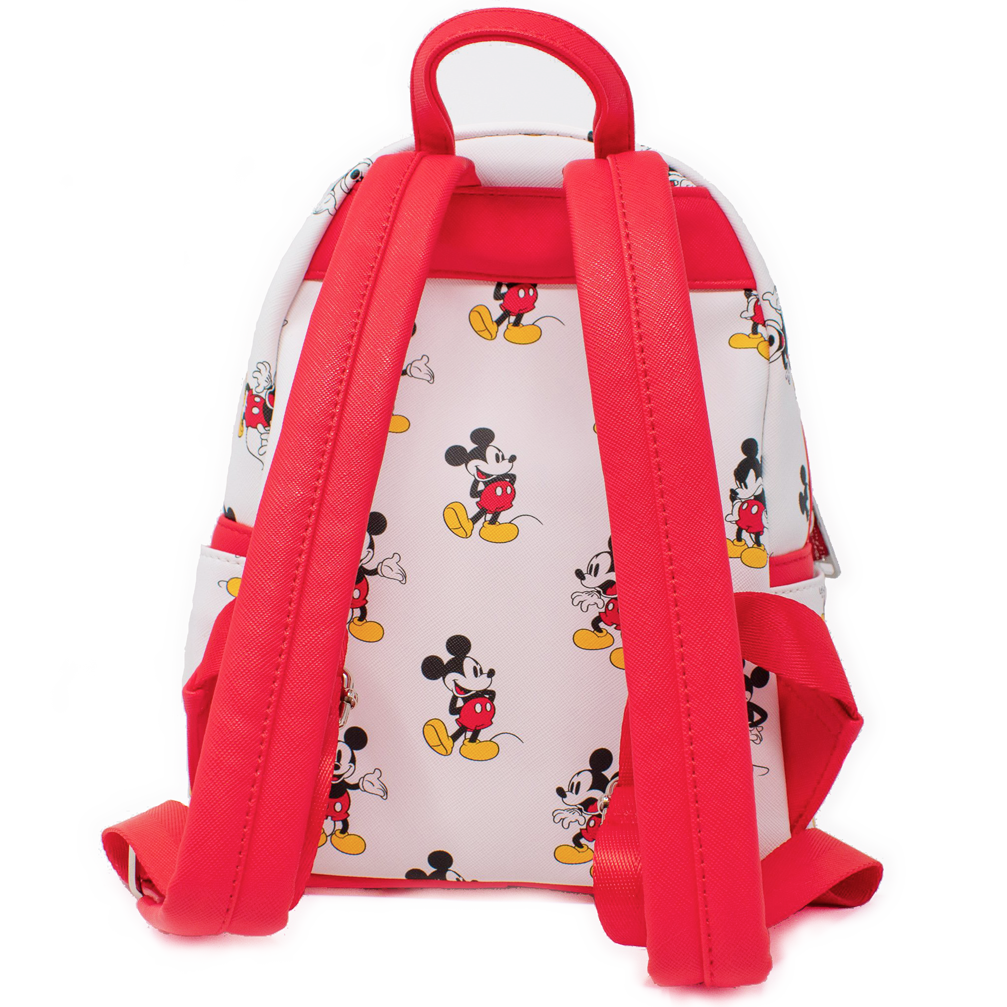 Loungefly Many Moods Mickey All-Over-Print Red Trim Mini Backpack - COH Exclusive
