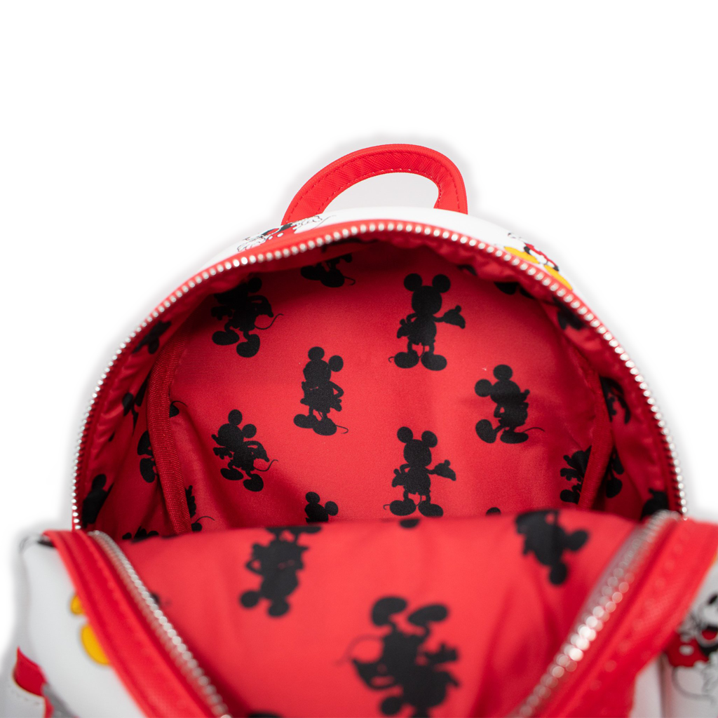Loungefly Many Moods Mickey All-Over-Print Red Trim Mini Backpack - COH Exclusive