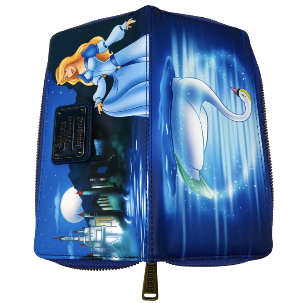 Loungefly Swan Princess Odette Castle Scene Wallet - Blue Zip-Around, Limited Edition (1000 Made)