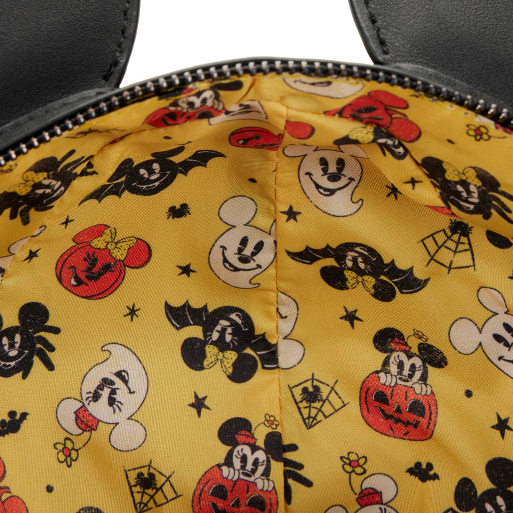 Brown Black Backpack Shoulder Bag Mickey Mouse Purse Zip New