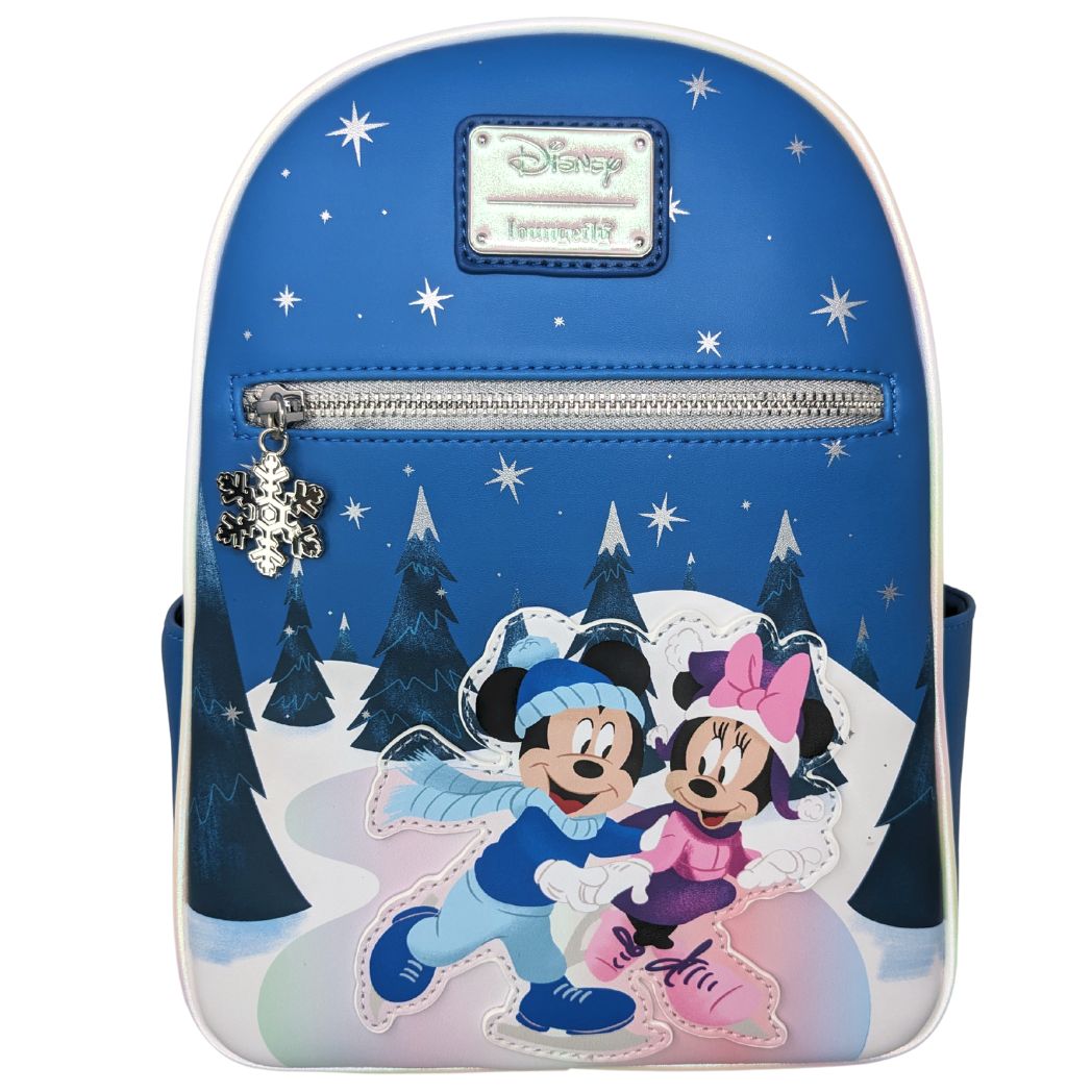 disney mickey and minnie sweets ice cream mini backpack Loungefly Mickey & Minnie Winter Skating Scene Mini Backpack (Exclusiv – Circle Of Hope Boutique