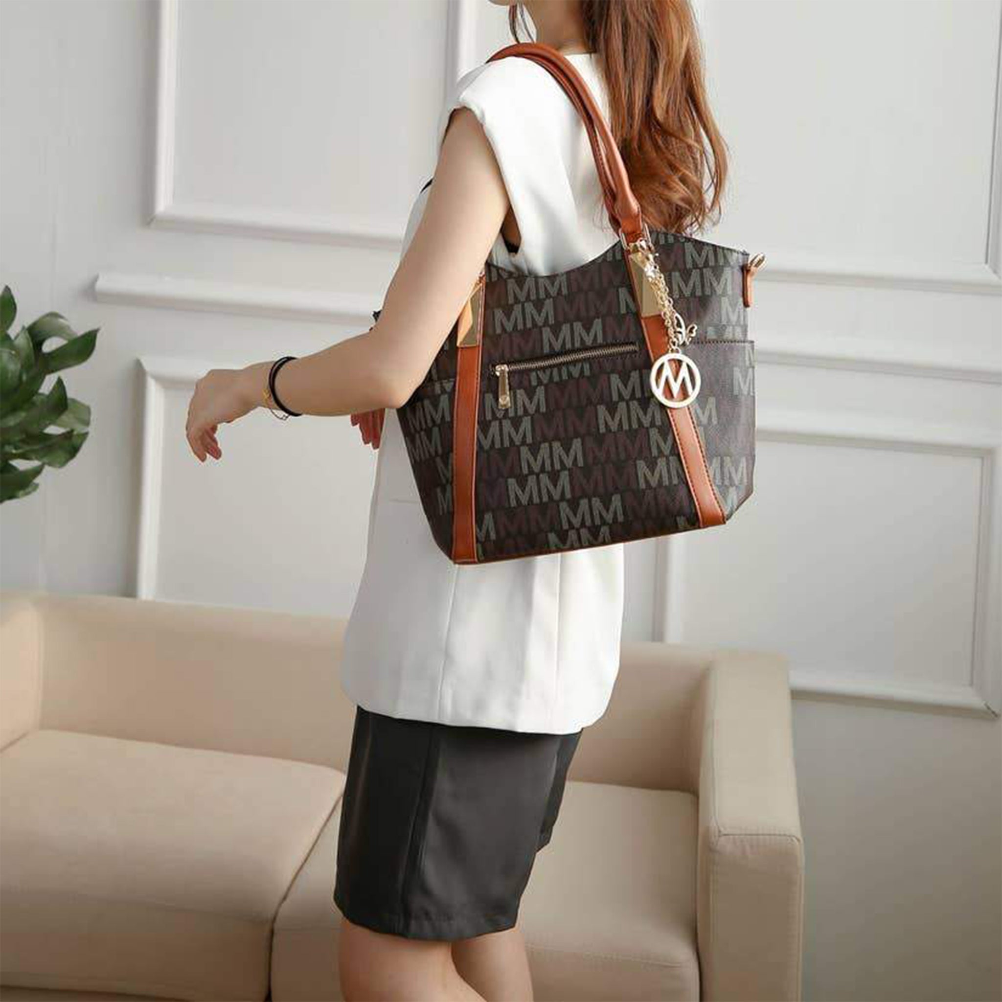 MKF Collection Jeneece Tote By Mia K. (Black with Black Straps)