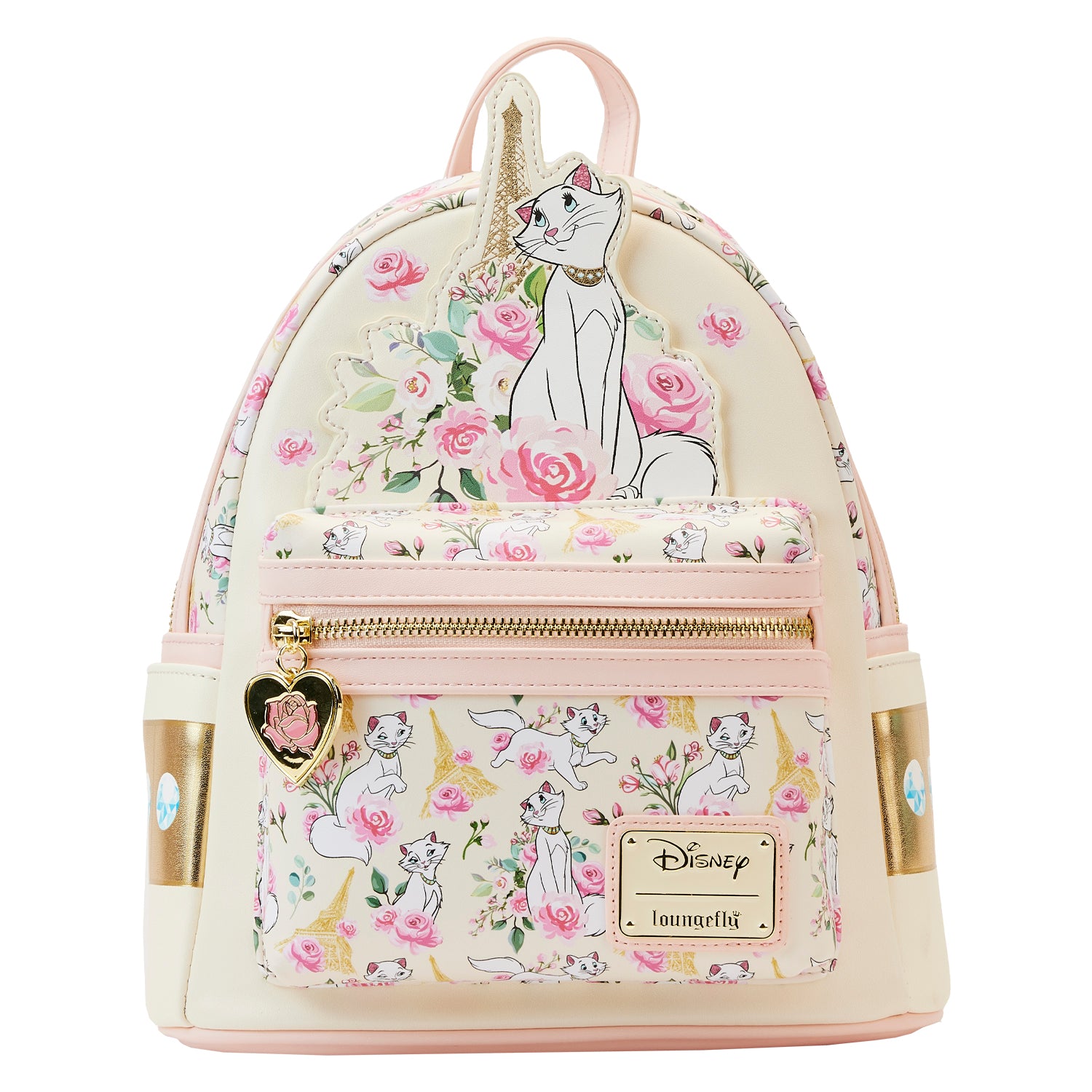 Loungefly Aristocats Duchess in Paris Floral AOP Double Strap Shoulder Bag