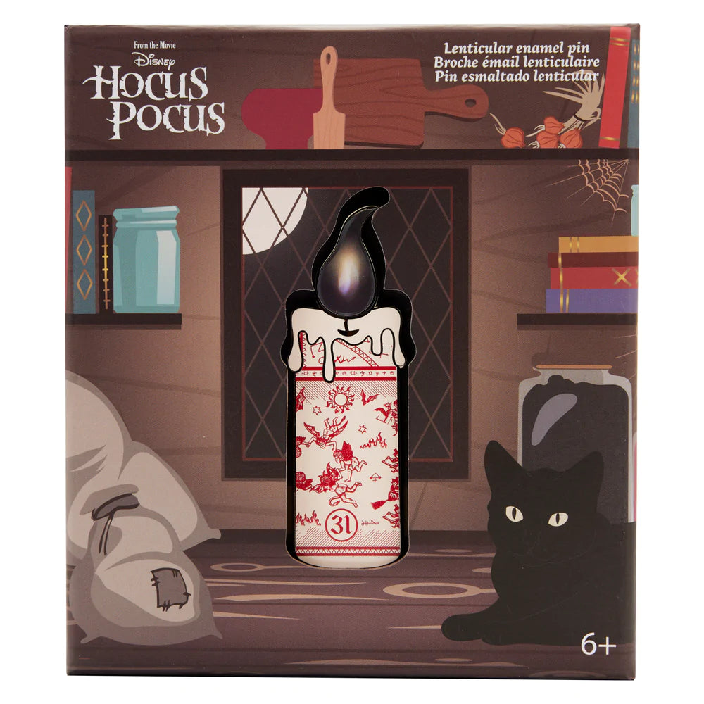 Loungefly Hocus Pocus Lenticular Black Flame Candle Sliding Pin