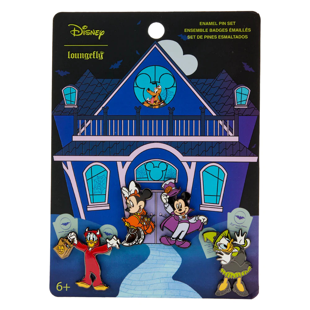 Loungefly Mickey and Friends Halloween 4pc Pin Set