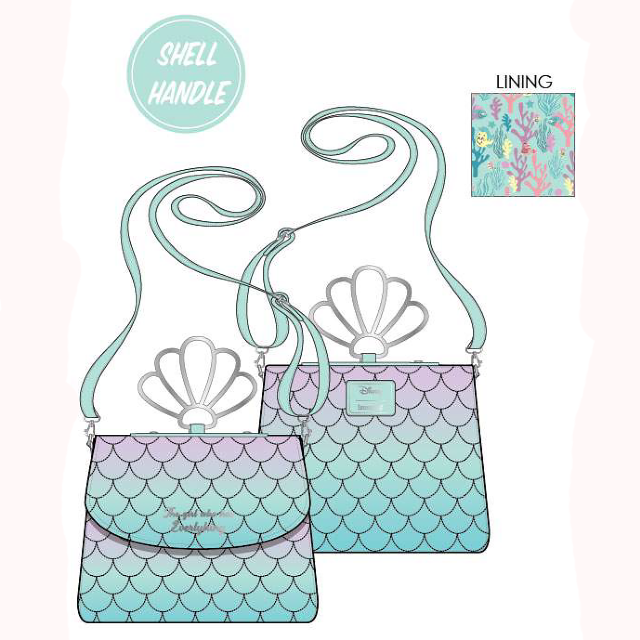 Disney Loungefly Mini Backpack - Little Mermaid Scales Ombre Mini