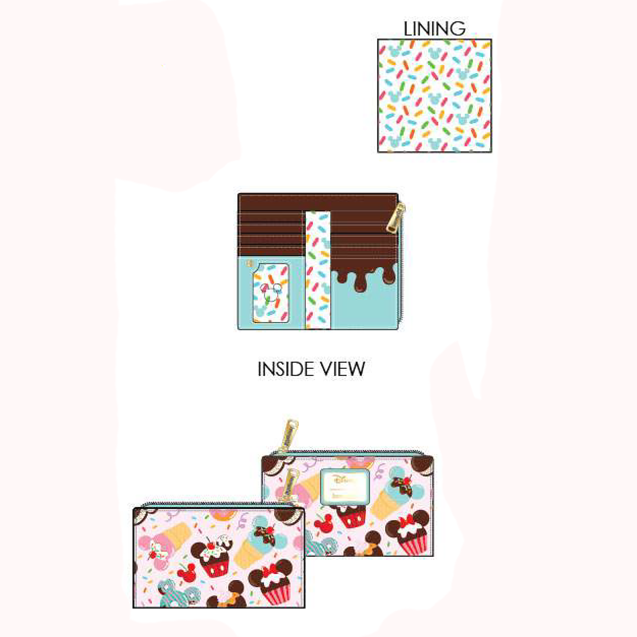 Loungefly Mickey and Minnie Mouse Sweets Flap Wallet